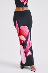 Allegra Maxi Skirt - Black Floral Print Skirt XS Babyboo Fashion Premium Exclusive Design