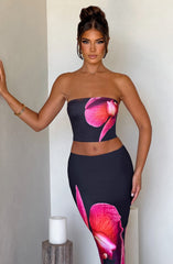 Allegra Top - Black Floral Print Tops Babyboo Fashion Premium Exclusive Design