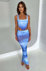 Amber Corset - Blue Haze Print Babyboo Fashion Premium Exclusive Design