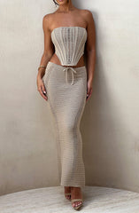 Chayenne Maxi Skirt - Beige Skirt Babyboo Fashion Premium Exclusive Design