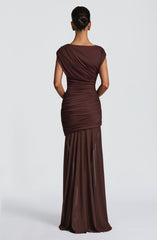 Demelza Maxi Dress - Plum Brown Dress Babyboo Fashion Premium Exclusive Design