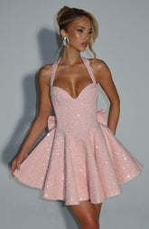 Georgette Mini Dress - Blush Dress Babyboo Fashion Premium Exclusive Design