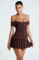 Gretchen Mini Skirt - Plum Brown Skirt Babyboo Fashion Premium Exclusive Design