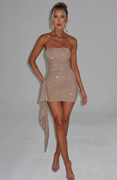 Hannah Mini Dress - Gold Sparkle Dress Babyboo Fashion Premium Exclusive Design