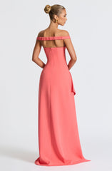Khalesia Maxi Dress - Coral Pink Dress Babyboo Fashion Premium Exclusive Design