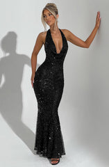 Lorena Maxi Dress - Black Lined Dress XS Babyboo Fashion Premium Exclusive Design