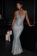 Lorena Maxi Dress - Silver Lined Dress Babyboo Fashion Premium Exclusive Design