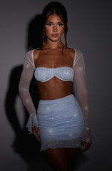 Maisie Mini Skirt - Baby Blue Sparkle Skirt XS Babyboo Fashion Premium Exclusive Design
