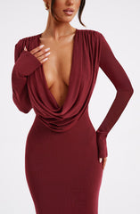 Martina Maxi Dress - Burgundy Dress Babyboo Fashion Premium Exclusive Design