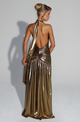 Melania Maxi Dress - Gold Dress Babyboo Fashion Premium Exclusive Design