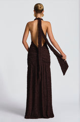 Minerva Maxi Dress - Plum Brown Dress Babyboo Fashion Premium Exclusive Design