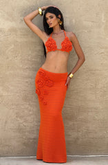 Nerida Maxi Skirt - Orange Skirt Babyboo Fashion Premium Exclusive Design