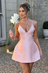 Nicole Mini Dress - Peach Dress Babyboo Fashion Premium Exclusive Design