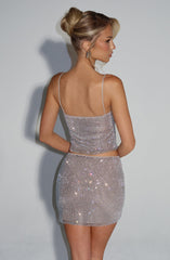 Nila Mini Skirt - Silver Skirt Babyboo Fashion Premium Exclusive Design