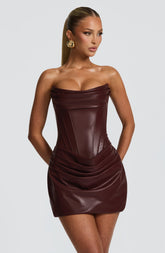 Palmer Mini Dress - Burgundy Dress Babyboo Fashion Premium Exclusive Design