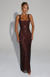 Petra Maxi Dress - Plum Brown Dress Babyboo Fashion Premium Exclusive Design