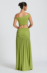 Saira Maxi Skirt - Olive Skirt Babyboo Fashion Premium Exclusive Design