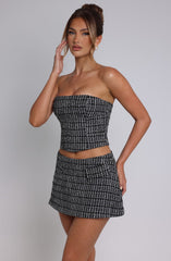 Tabitha Mini Skirt - Black/White Skirt Babyboo Fashion Premium Exclusive Design