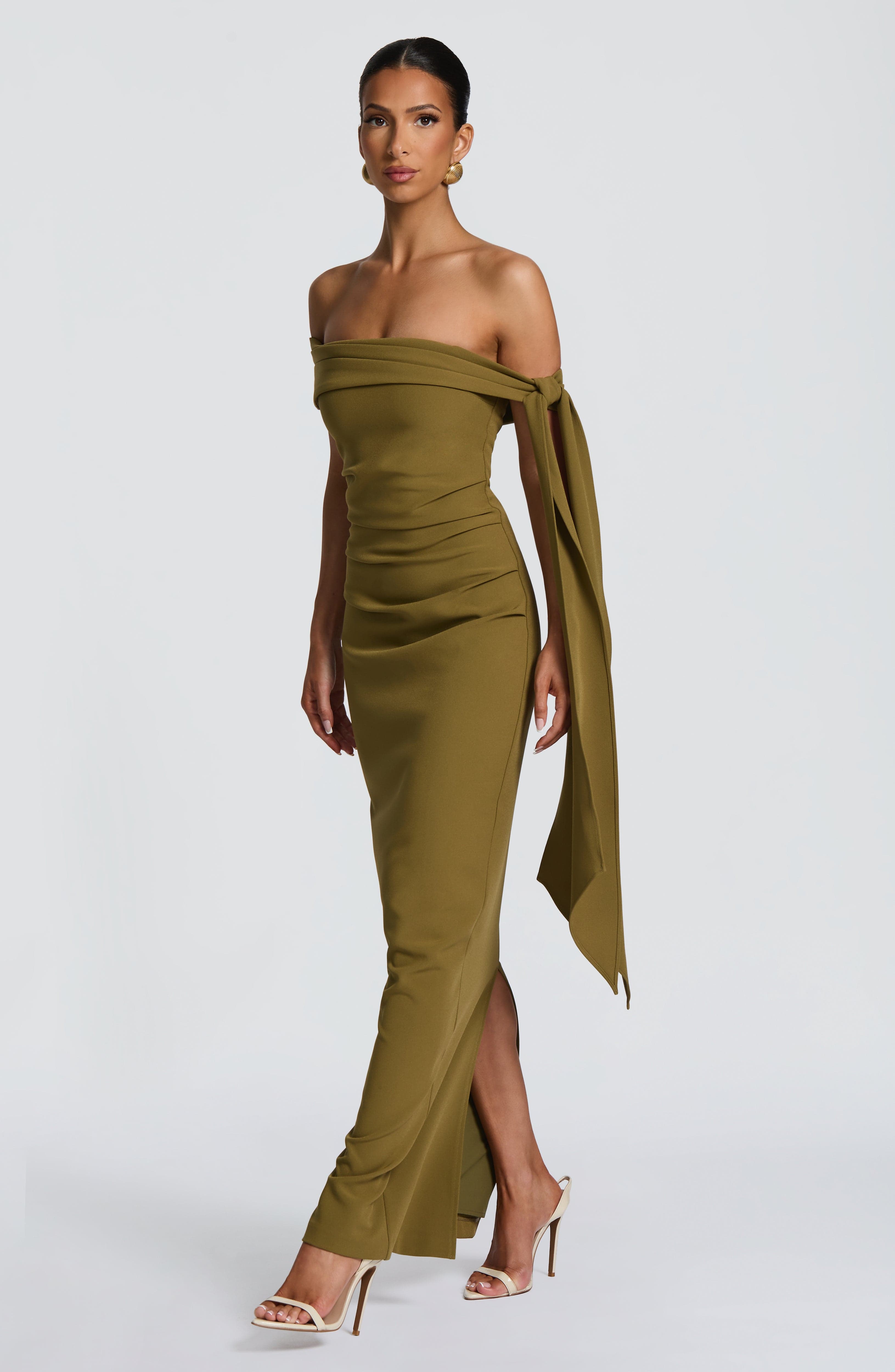 Addie Maxi Dress - Deep Olive Dress Babyboo Fashion Premium Exclusive Design