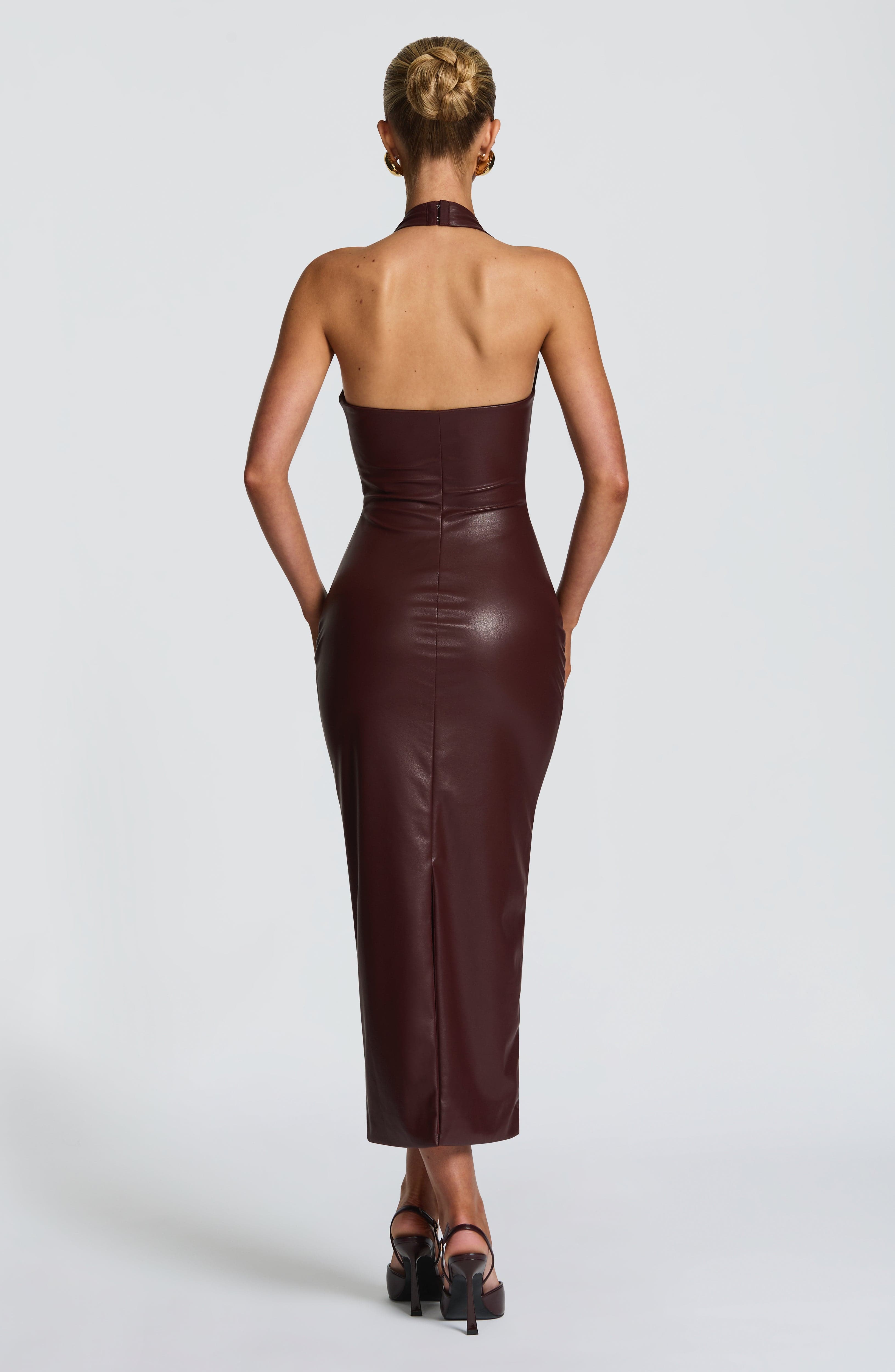 Ainsley Midi Dress - Burgundy Dress Babyboo Fashion Premium Exclusive Design