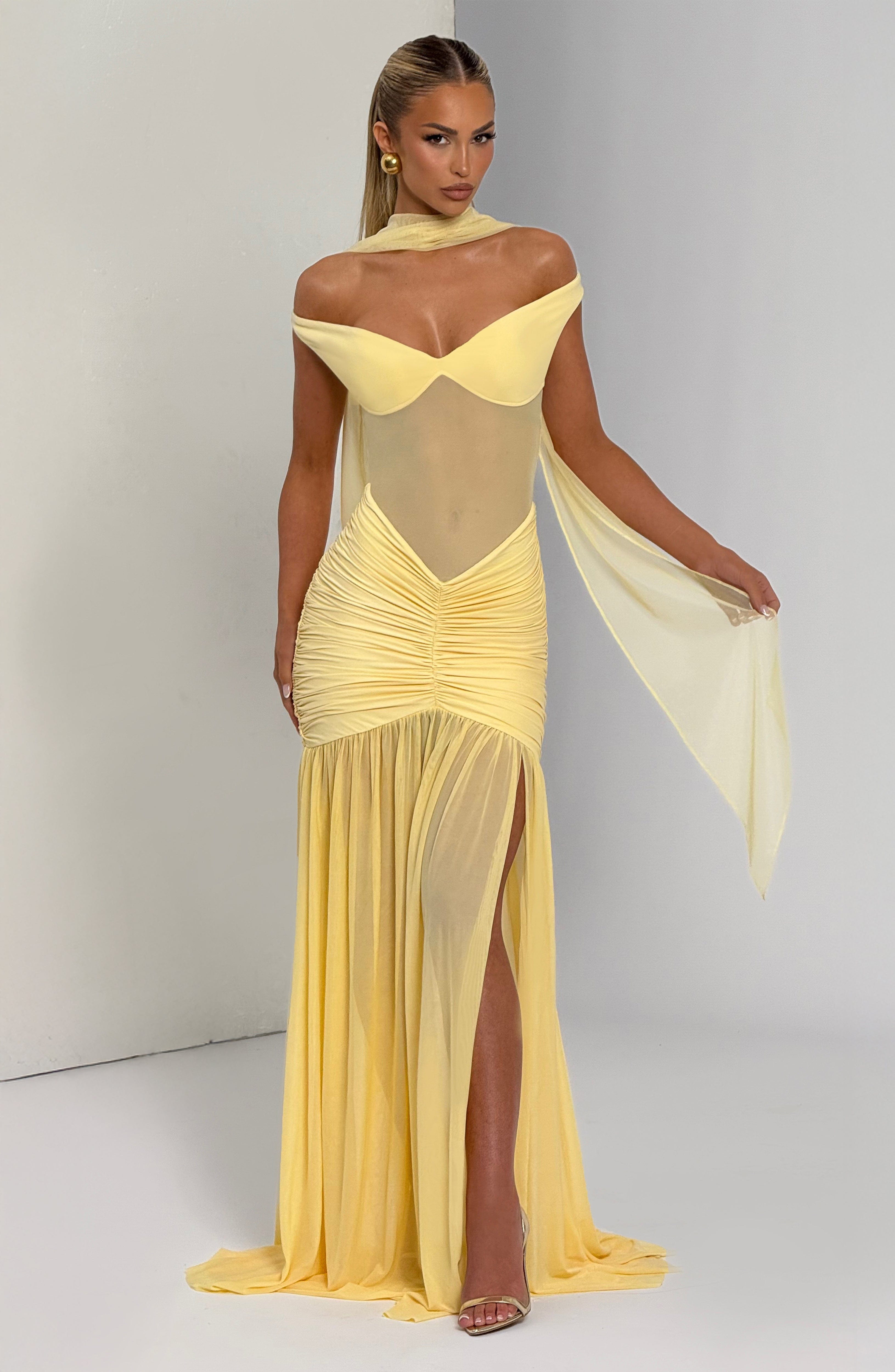 Alaia Maxi Dress - Lemon Dress Babyboo Fashion Premium Exclusive Design