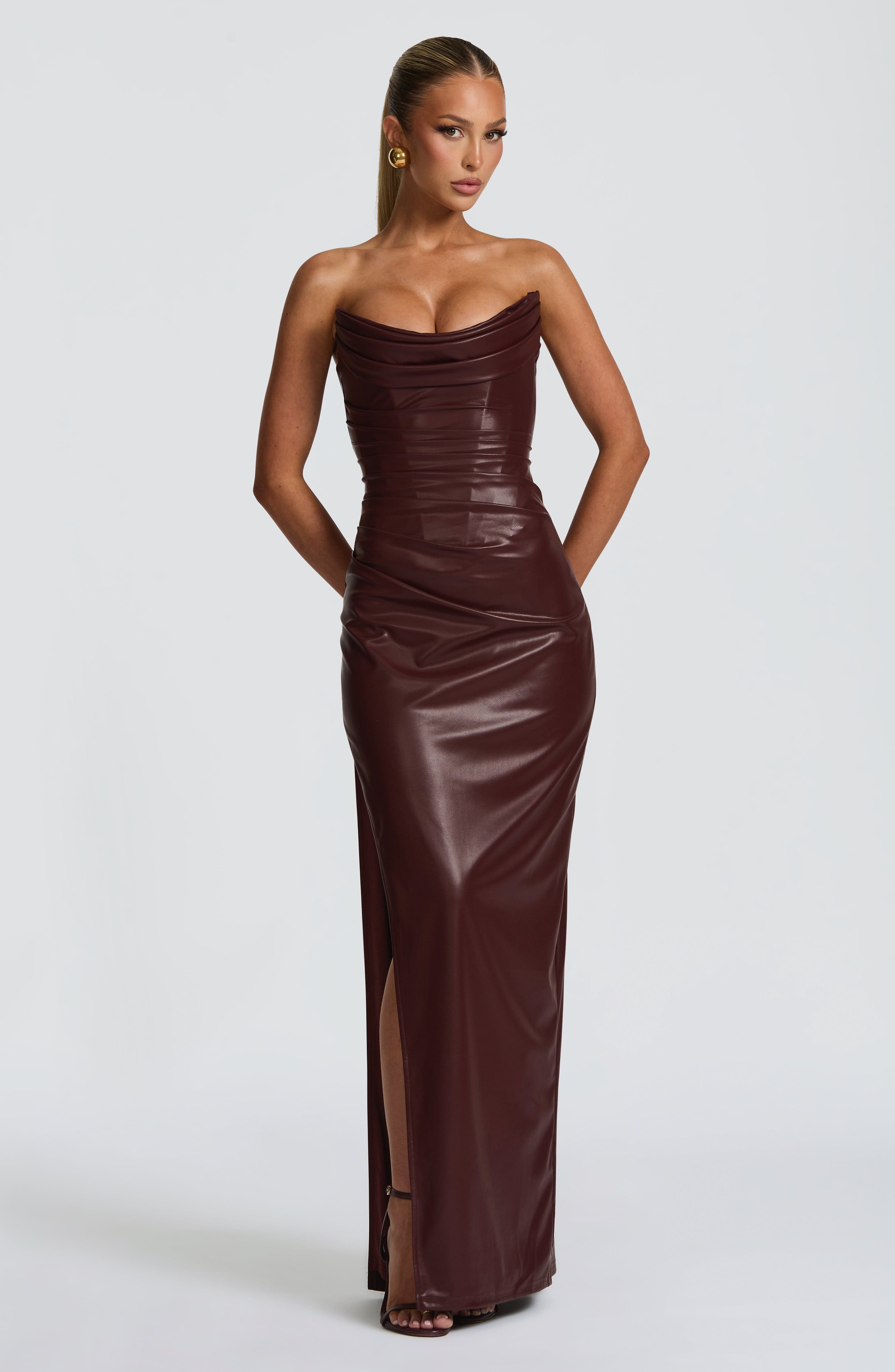 Alba Maxi Dress - Burgundy Dress Babyboo Fashion Premium Exclusive Design