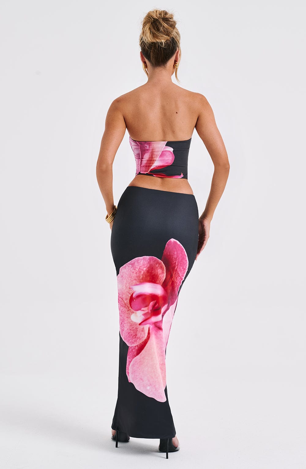 Allegra Maxi Skirt - Black Floral Print Skirt Babyboo Fashion Premium Exclusive Design