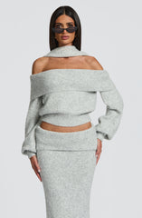 Andie Top - Light Grey Marl Tops Babyboo Fashion Premium Exclusive Design