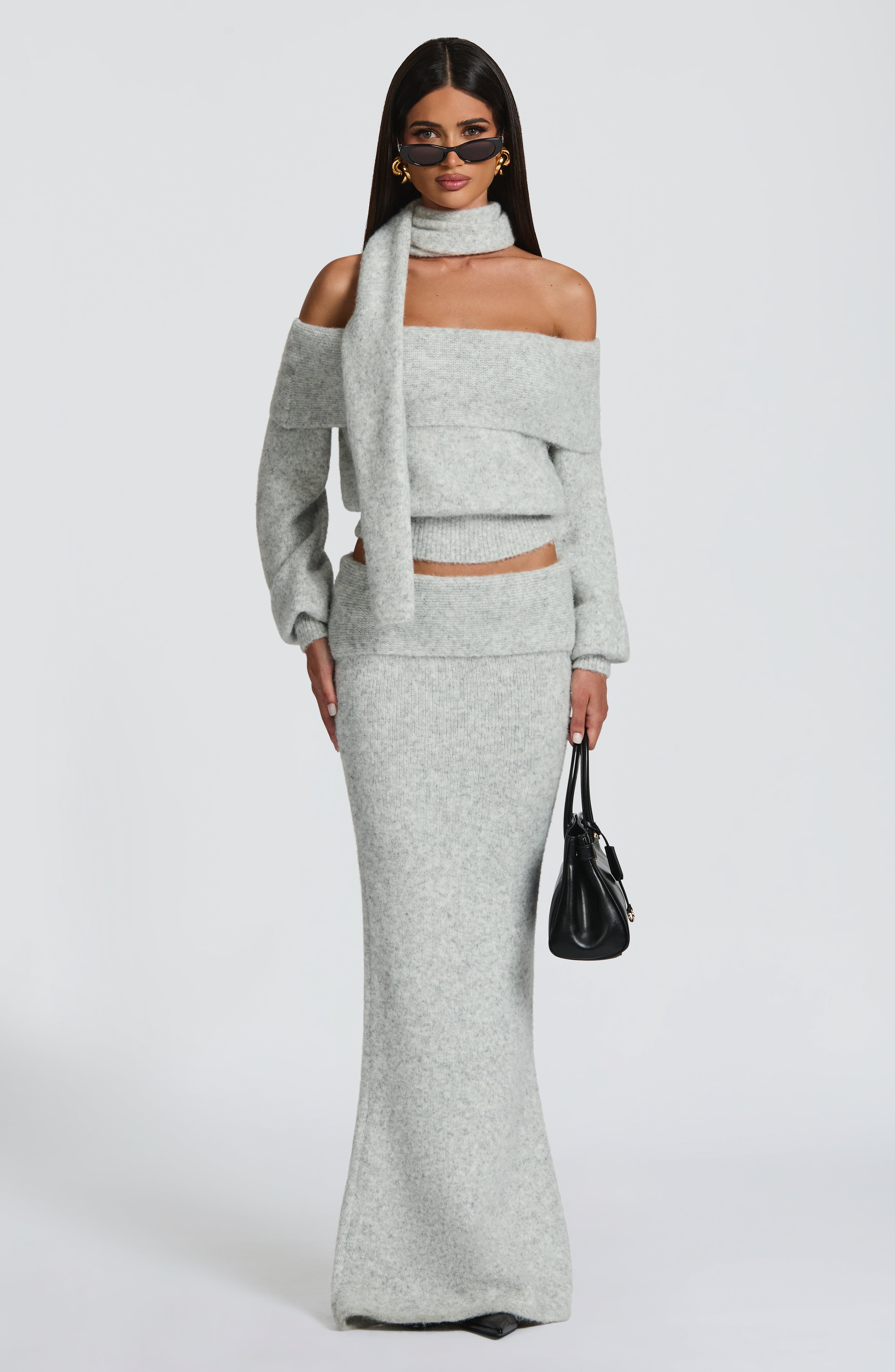 Andie Top - Light Grey Marl Tops Babyboo Fashion Premium Exclusive Design