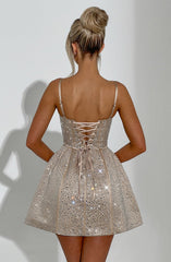 Angelique Mini Dress - Champagne Dress Babyboo Fashion Premium Exclusive Design