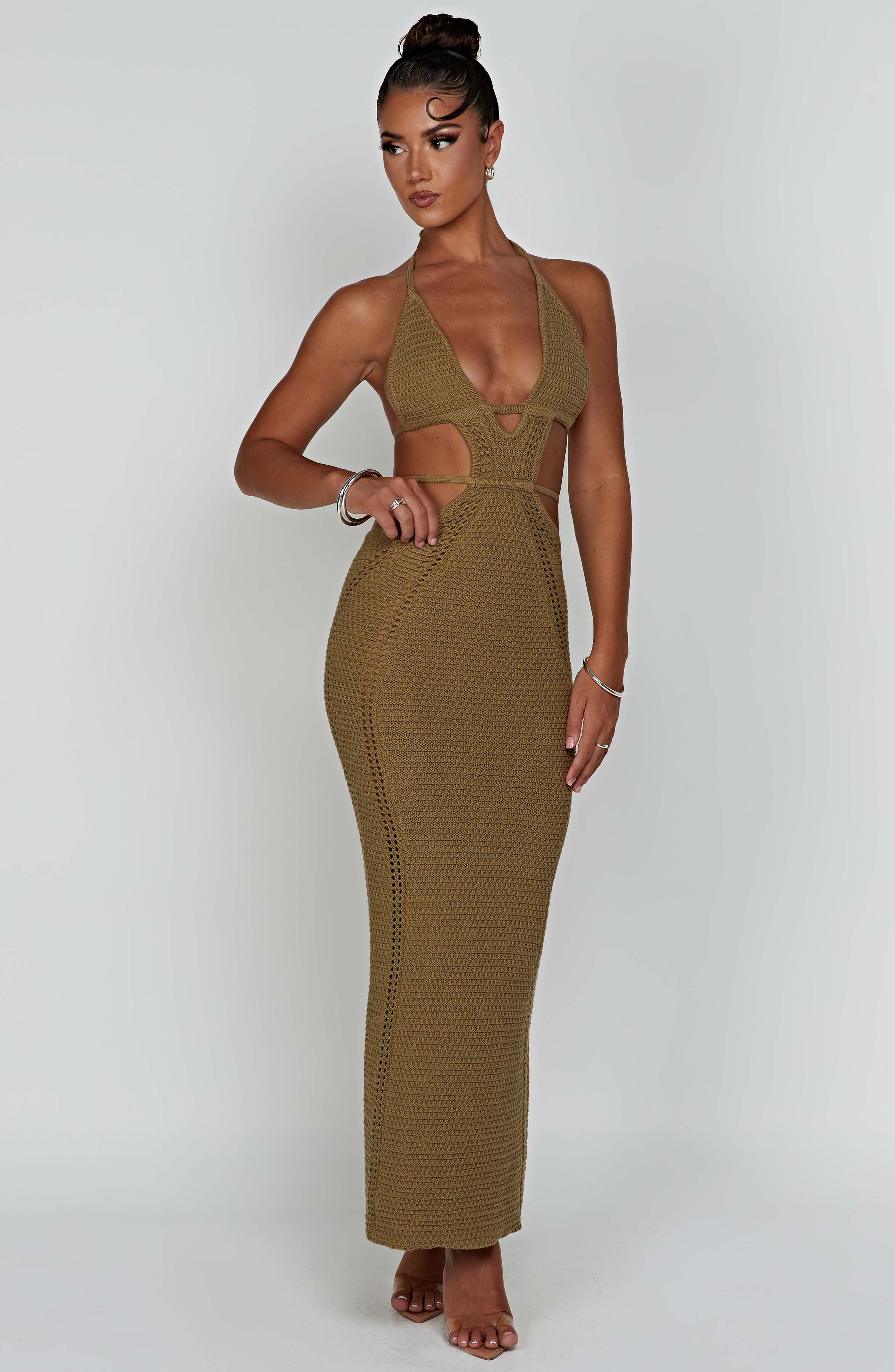 Arabella Maxi Dress - Khaki Dress Babyboo Fashion Premium Exclusive Design