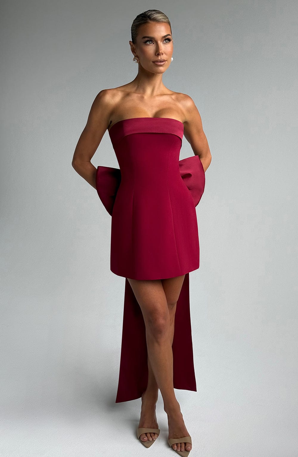 Barbara Mini Dress - Wine Dress Babyboo Fashion Premium Exclusive Design