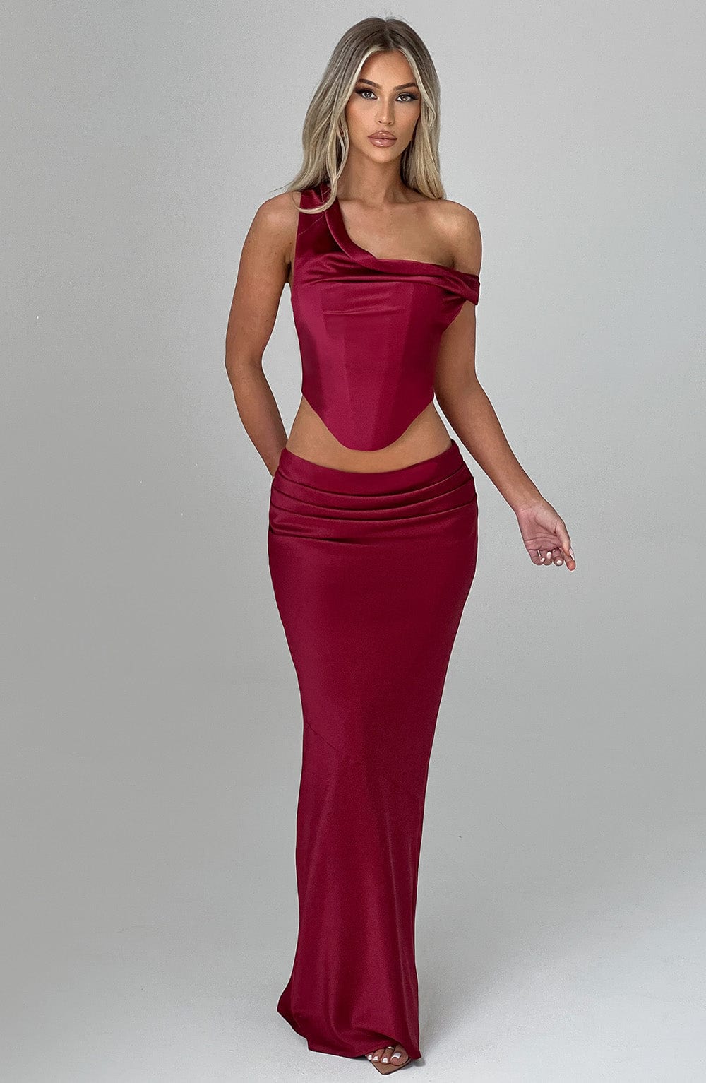 Bernadette Maxi Skirt - Burgundy Skirt Babyboo Fashion Premium Exclusive Design