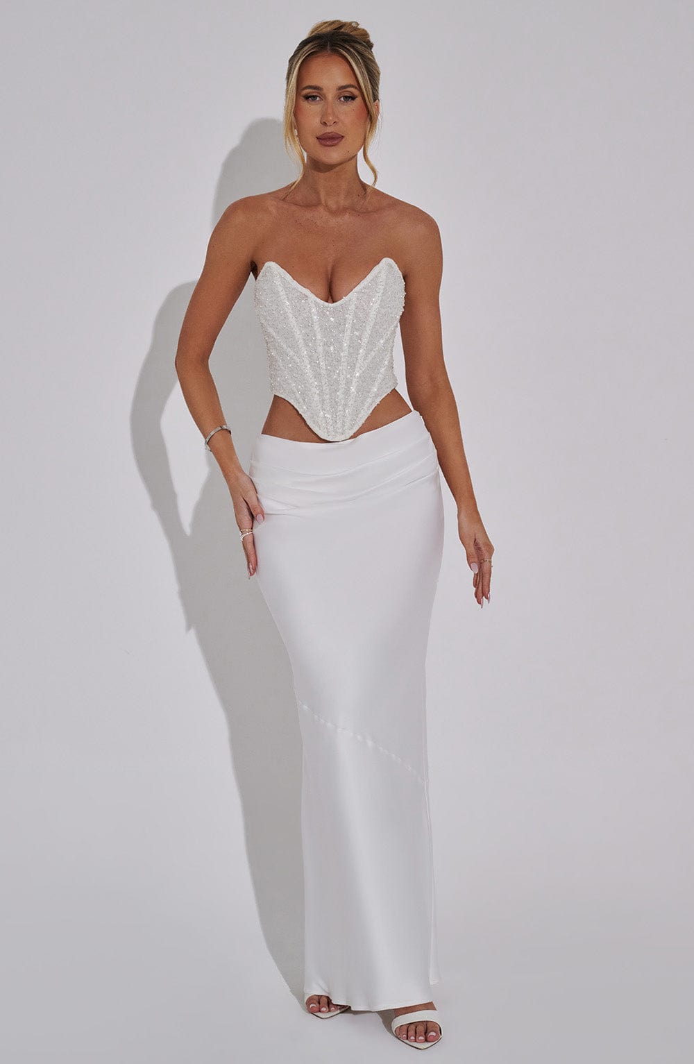 Bernadette Maxi Skirt - Ivory Skirt Babyboo Fashion Premium Exclusive Design