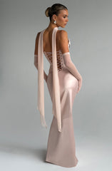 Bernadette Maxi Skirt - Soft Peach Skirt Babyboo Fashion Premium Exclusive Design