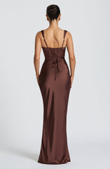 Calanthe Maxi Dress - Plum Brown Dress Babyboo Fashion Premium Exclusive Design