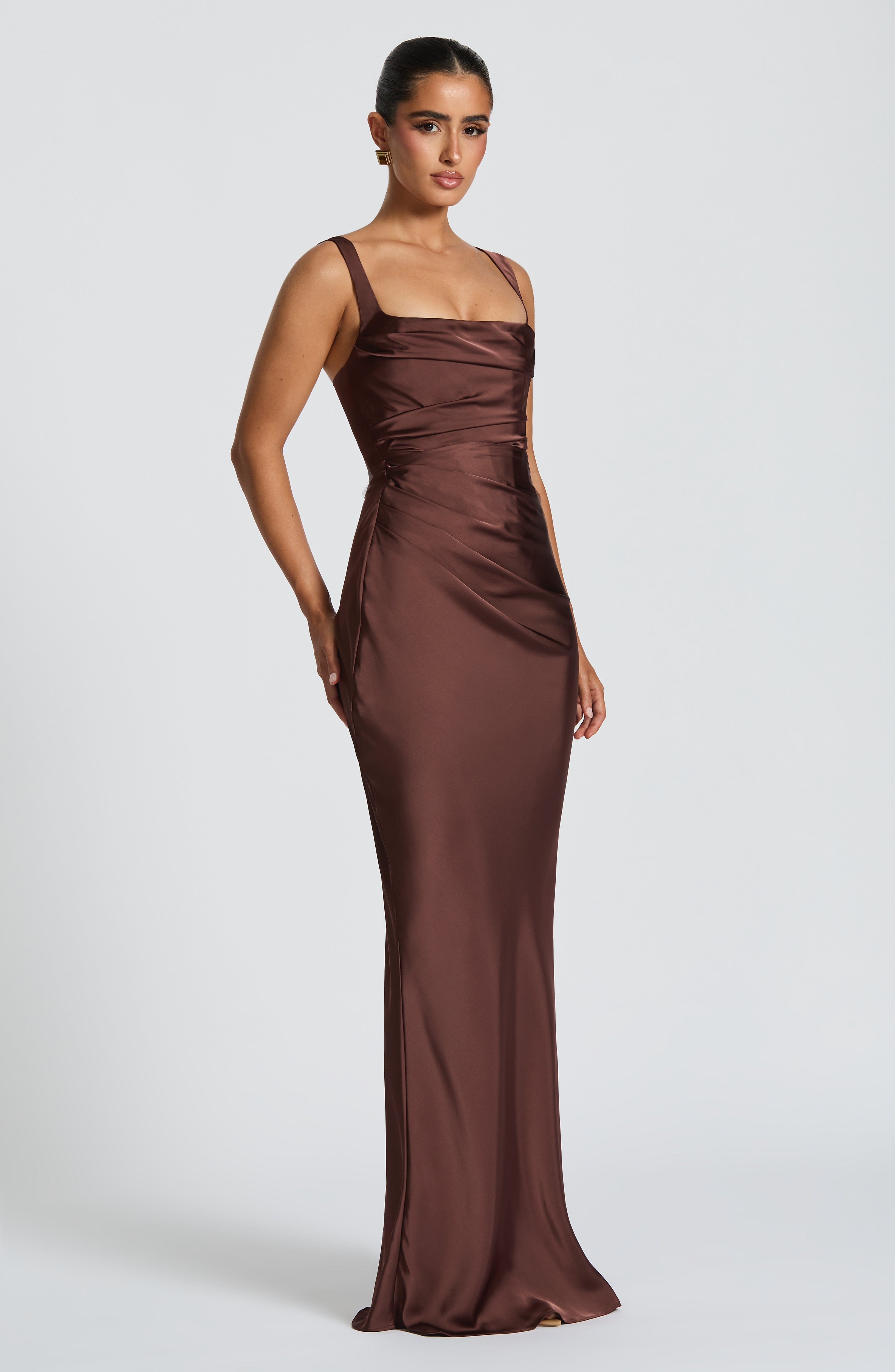 Calanthe Maxi Dress - Plum Brown Dress Babyboo Fashion Premium Exclusive Design