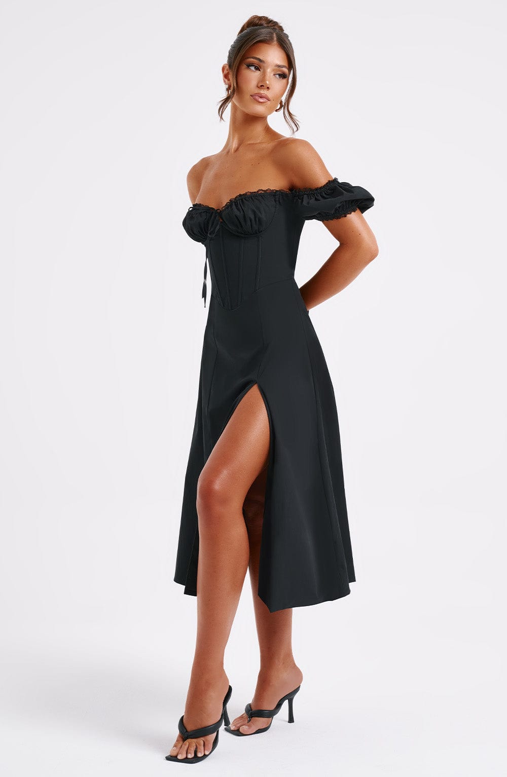 Courtney Midi Dress - Black Dress Babyboo Fashion Premium Exclusive Design