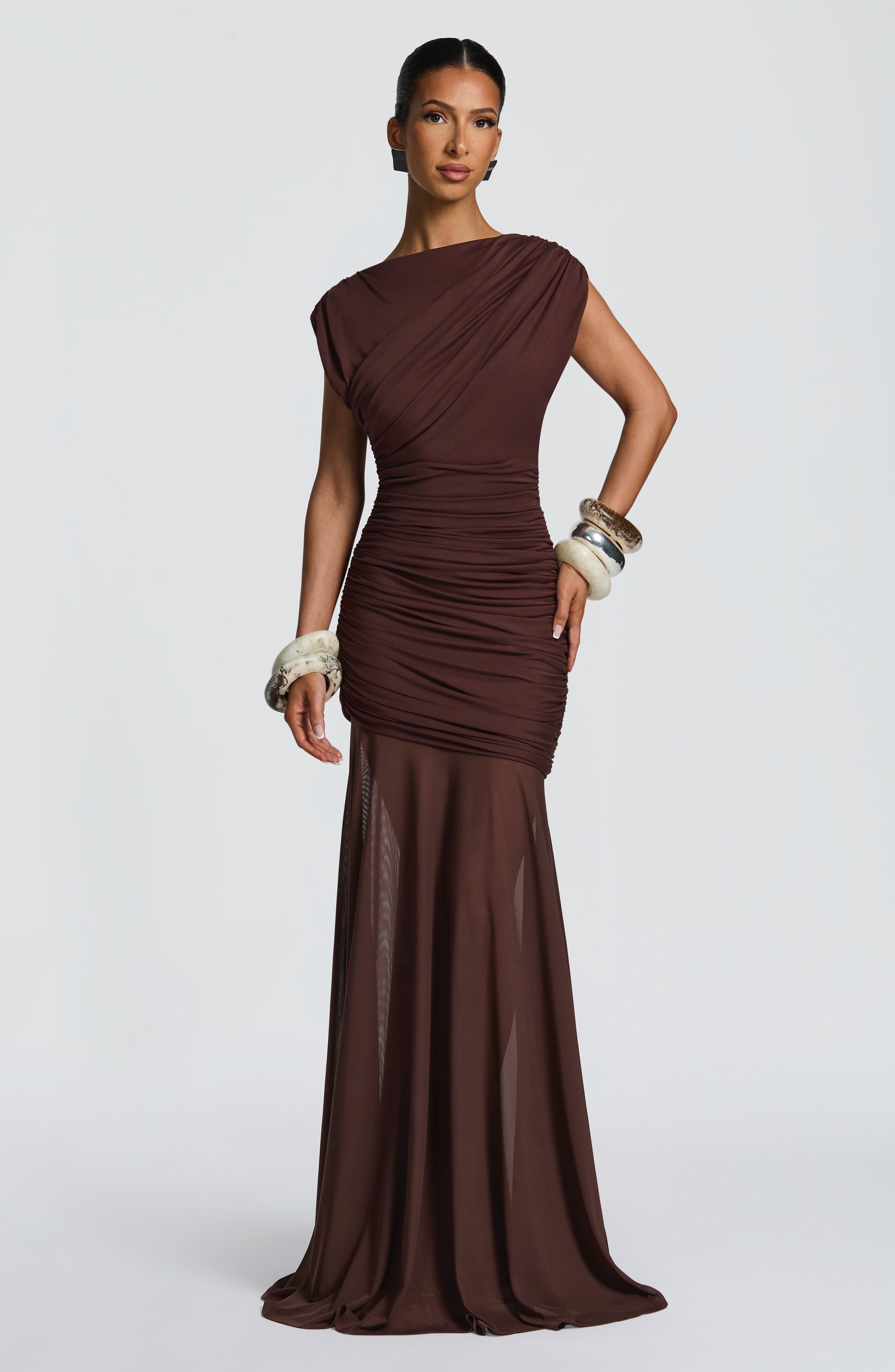 Demelza Maxi Dress - Plum Brown Dress Babyboo Fashion Premium Exclusive Design