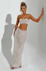 Dimity Maxi Skirt - Nude Skirt XS Babyboo Fashion Premium Exclusive Design