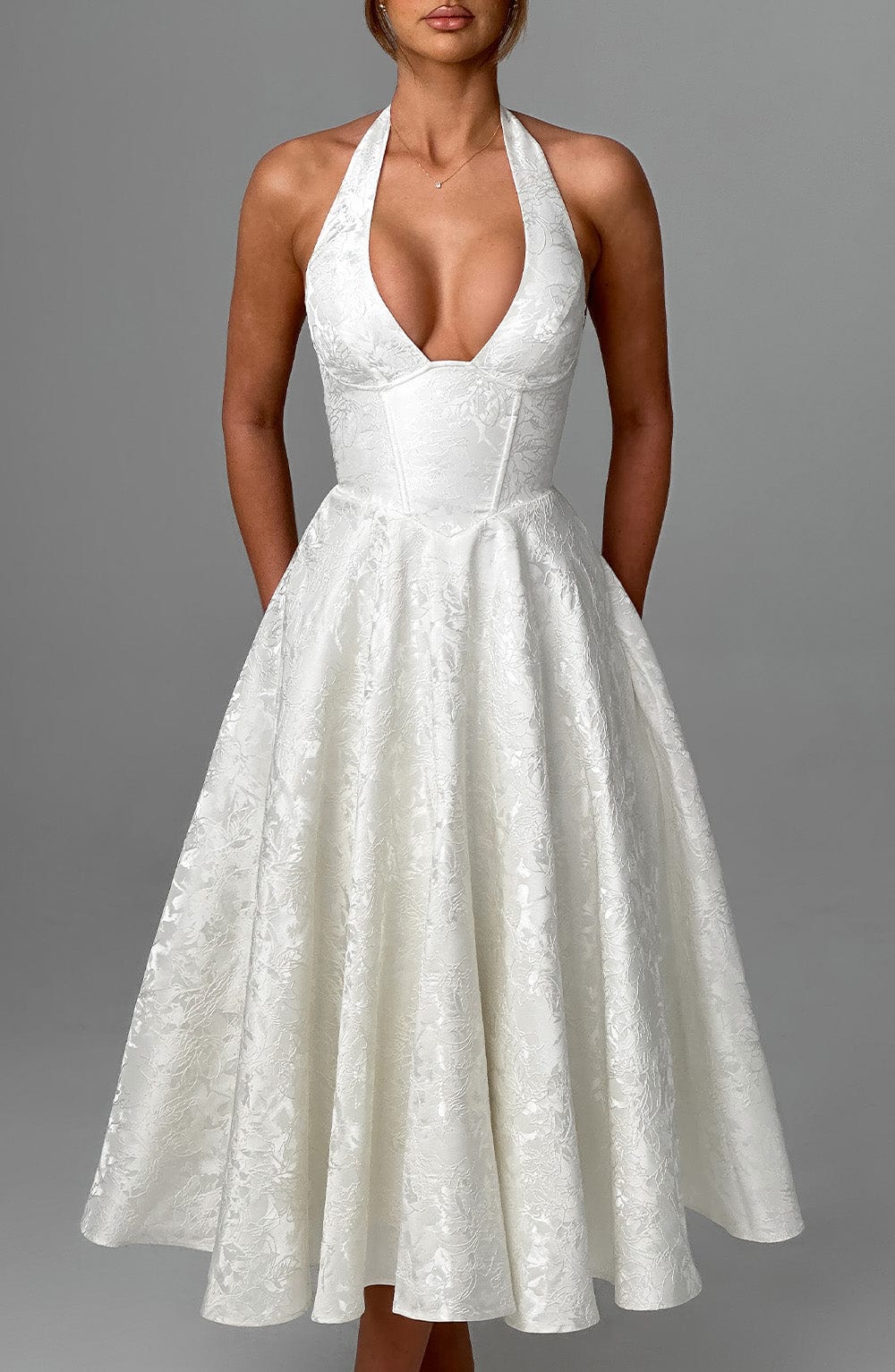 Effie Midi Dress - Ivory Dress Babyboo Fashion Premium Exclusive Design