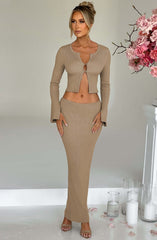Elia Maxi Skirt - Beige Skirt XS Babyboo Fashion Premium Exclusive Design