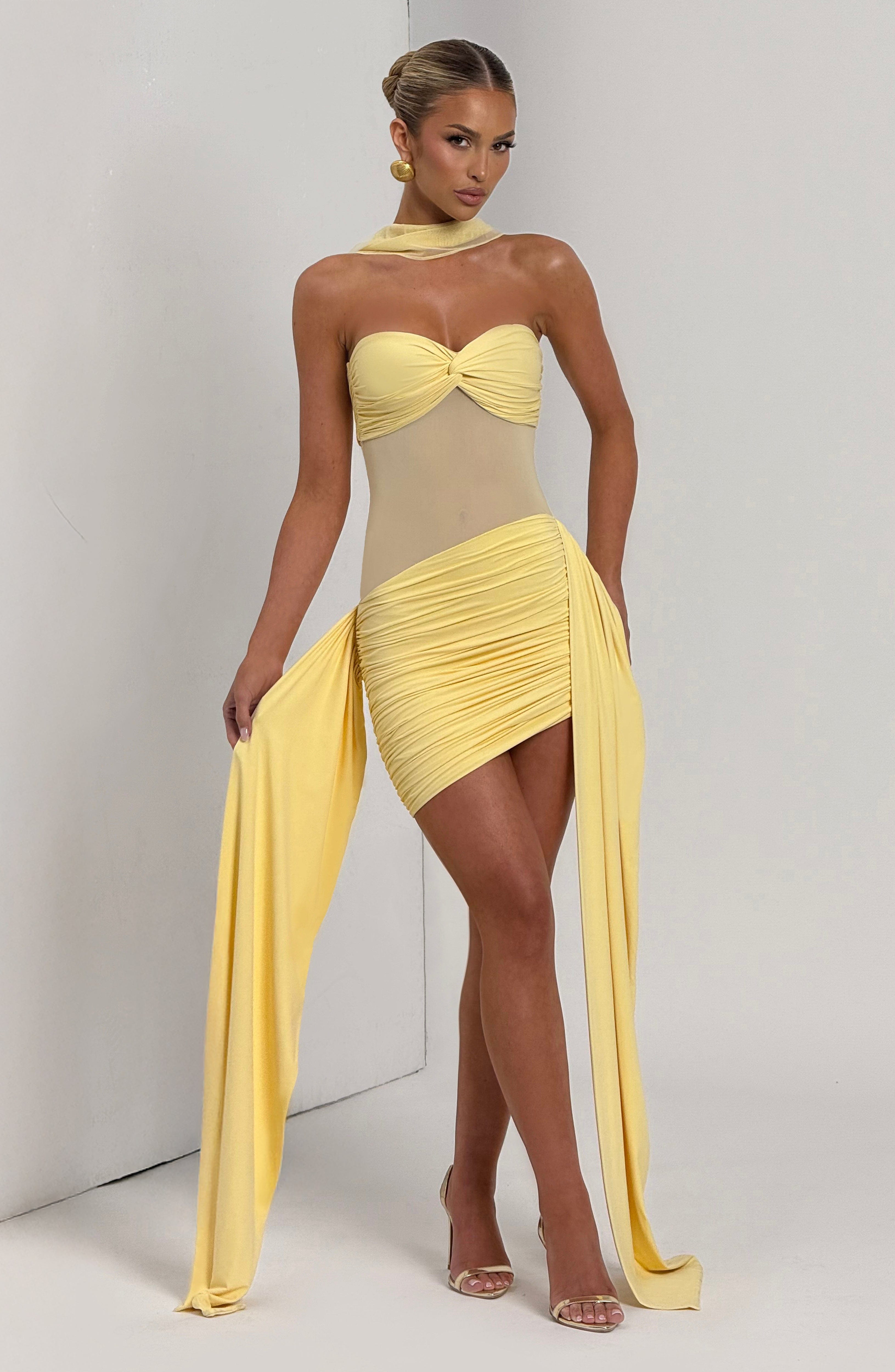Fiorella Mini Dress - Lemon Dress Babyboo Fashion Premium Exclusive Design