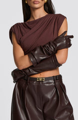 Frankie Gloves - Plum Brown Accessories Babyboo Fashion Premium Exclusive Design