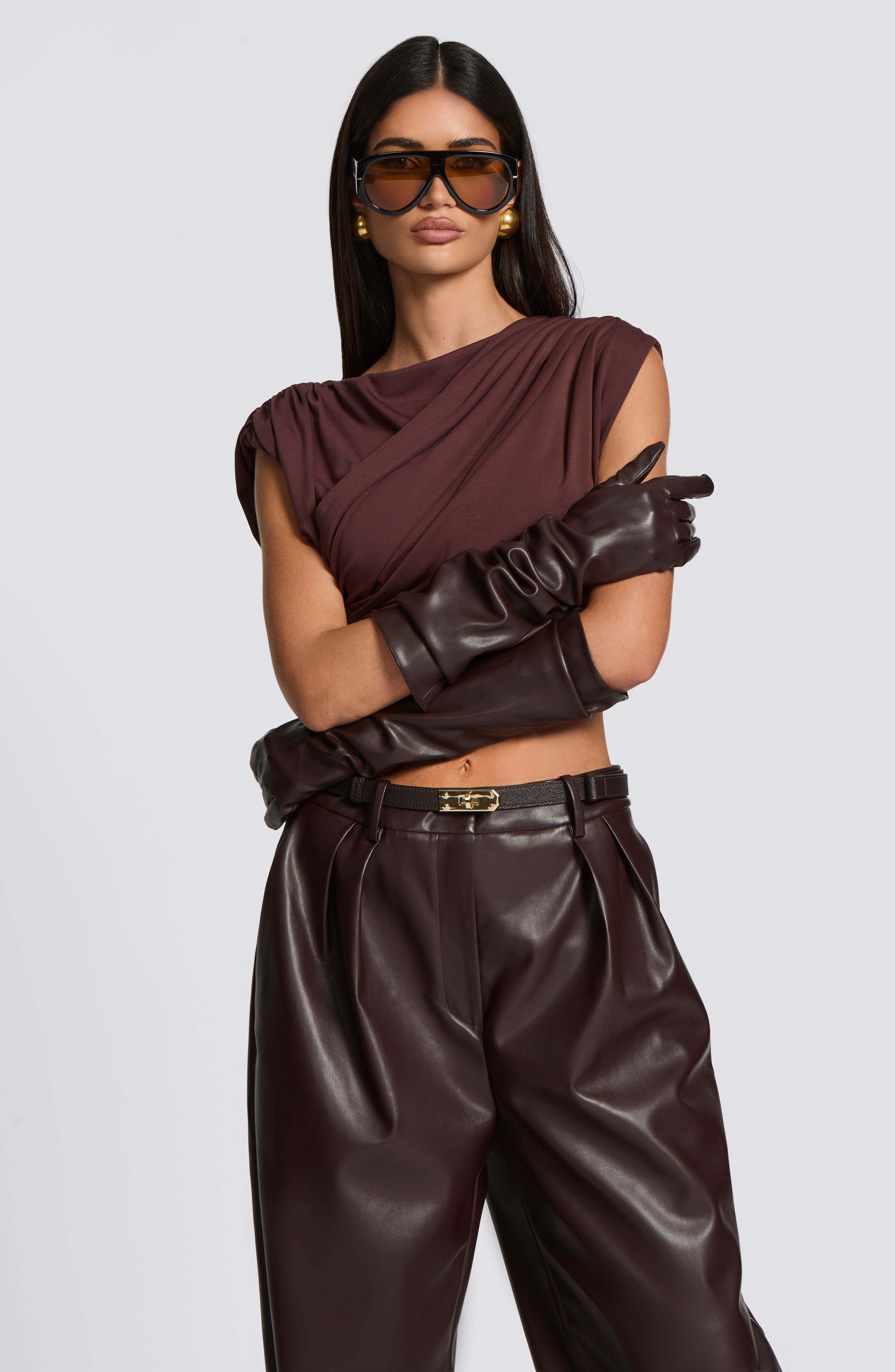 Frankie Gloves - Plum Brown Accessories Babyboo Fashion Premium Exclusive Design