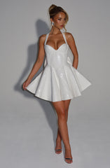 Georgette Mini Dress - Ivory Dress Babyboo Fashion Premium Exclusive Design