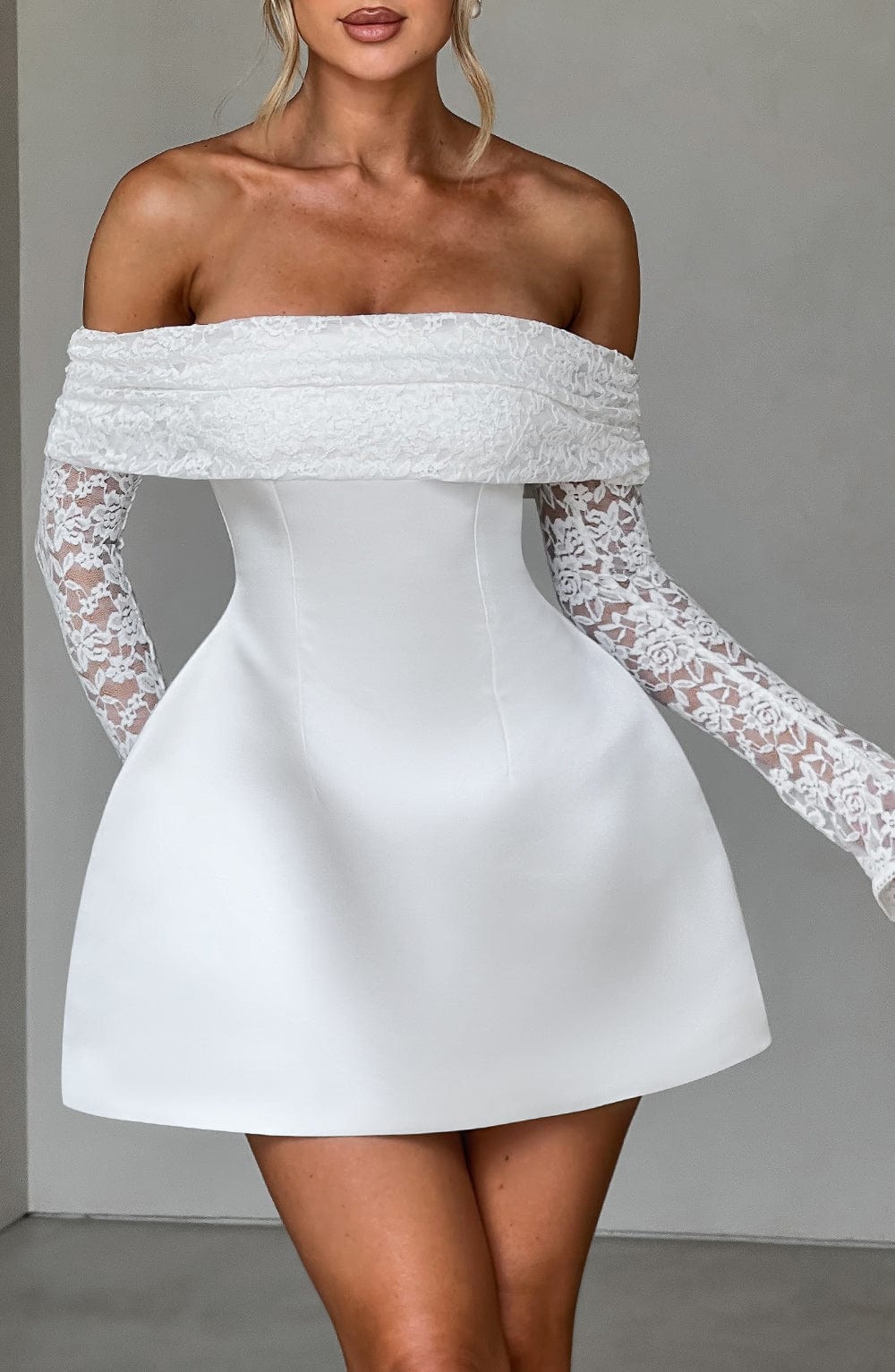 Georgianna Mini Dress - Ivory Dress Babyboo Fashion Premium Exclusive Design