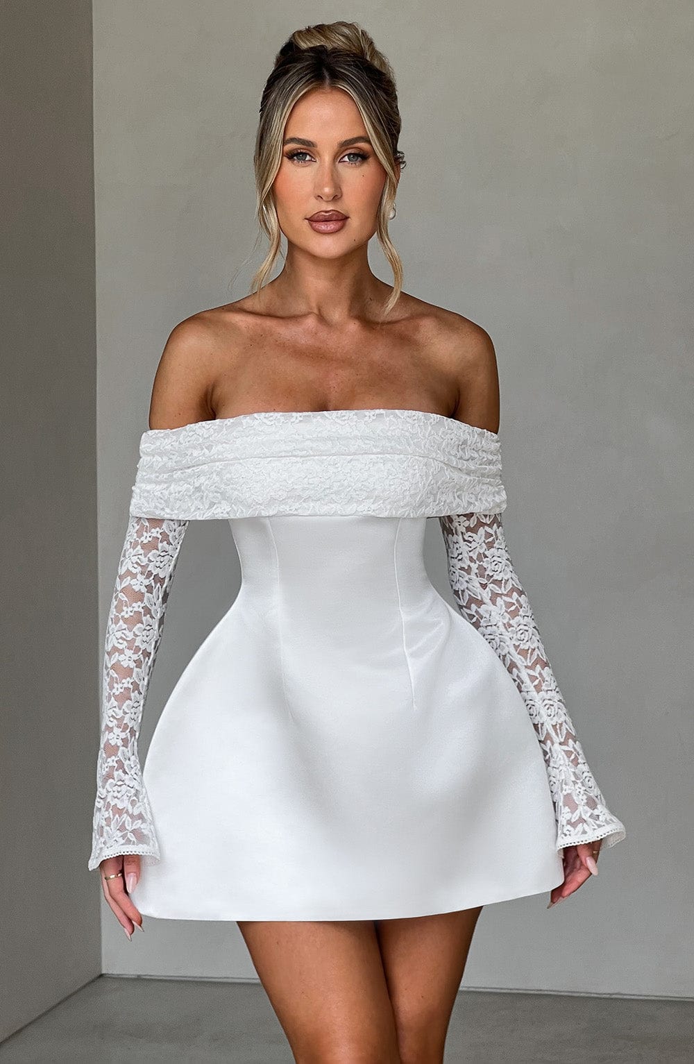 Georgianna Mini Dress - Ivory Dress XS Babyboo Fashion Premium Exclusive Design