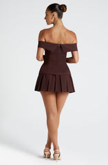 Gretchen Mini Skirt - Plum Brown Skirt Babyboo Fashion Premium Exclusive Design