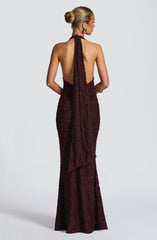 Guinevere Maxi Dress - Plum Brown Dress Babyboo Fashion Premium Exclusive Design